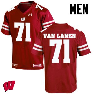 Men's Wisconsin Badgers NCAA #71 Cole Van Lanen Red Authentic Under Armour Stitched College Football Jersey WG31O80OP